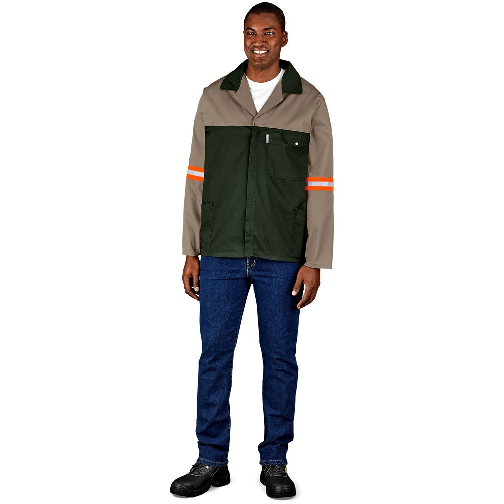 Site Premium Two-Tone Polycotton Jacket - Reflective Arms - Orange Tape - Image 4