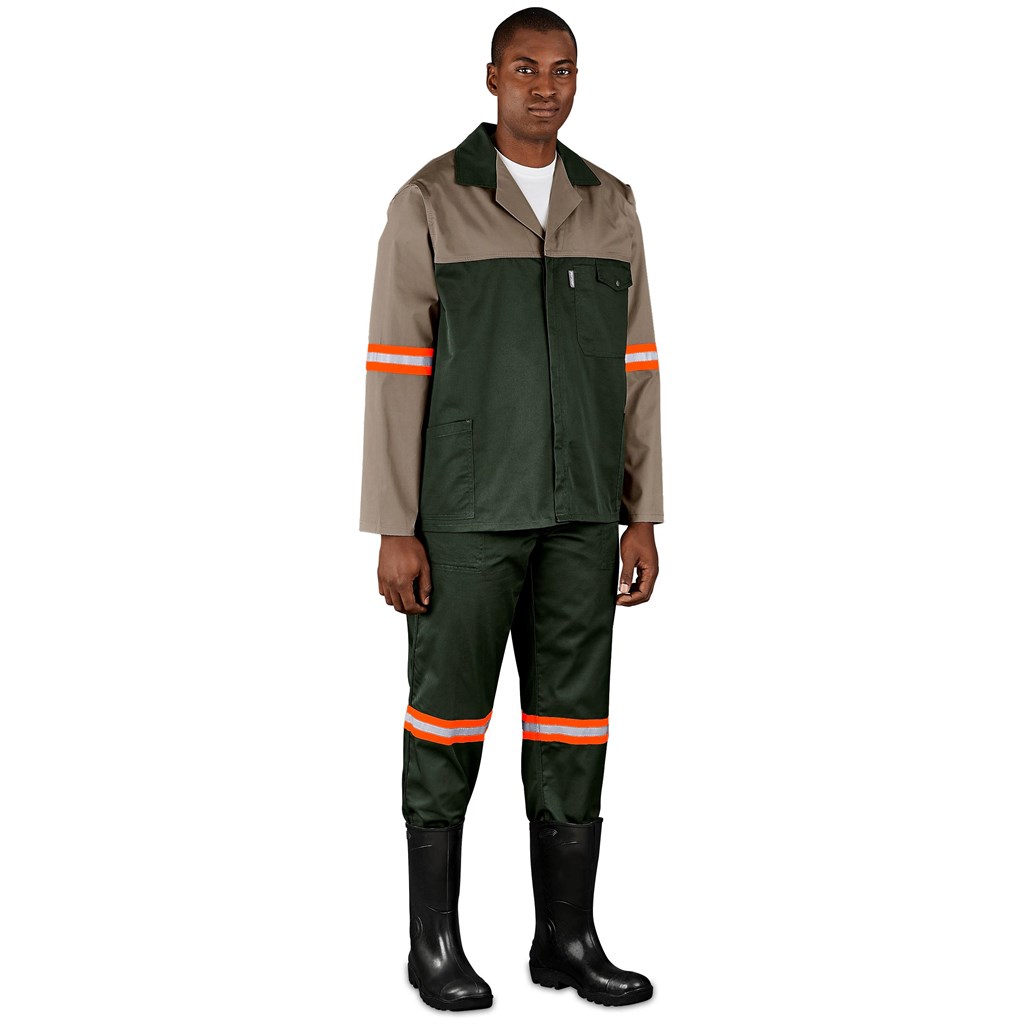 Site Premium Two-Tone Polycotton Jacket - Reflective Arms - Orange Tape - Image 2