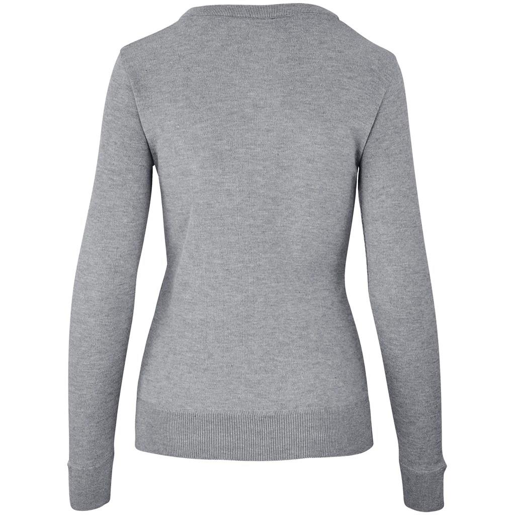Ladies Long Sleeve Peru V-Neck Jersey - Grey - Image 2