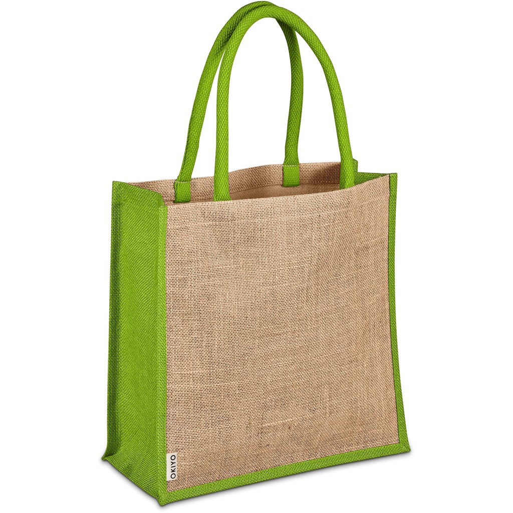 Okiyo Okinawa Jute Tote - Lime - Image 2