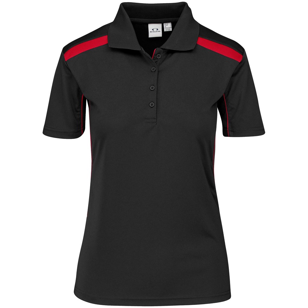 Ladies United Golf Shirt - Black Red - Image 4