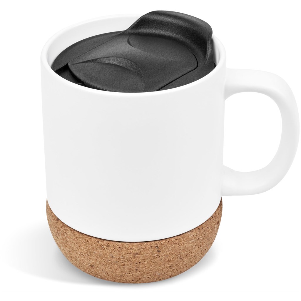 Serendipio Sienna Cork & Ceramic Sublimation Coffee Mug - 340ml - Image 2