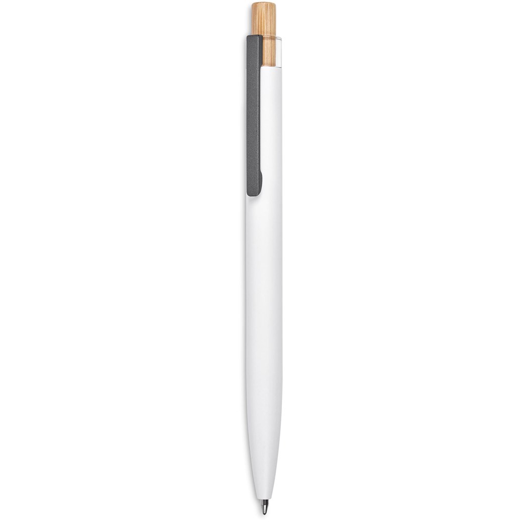 Okiyo Mimo Recycled Aluminium Ball Pen - Solid White - Image 3