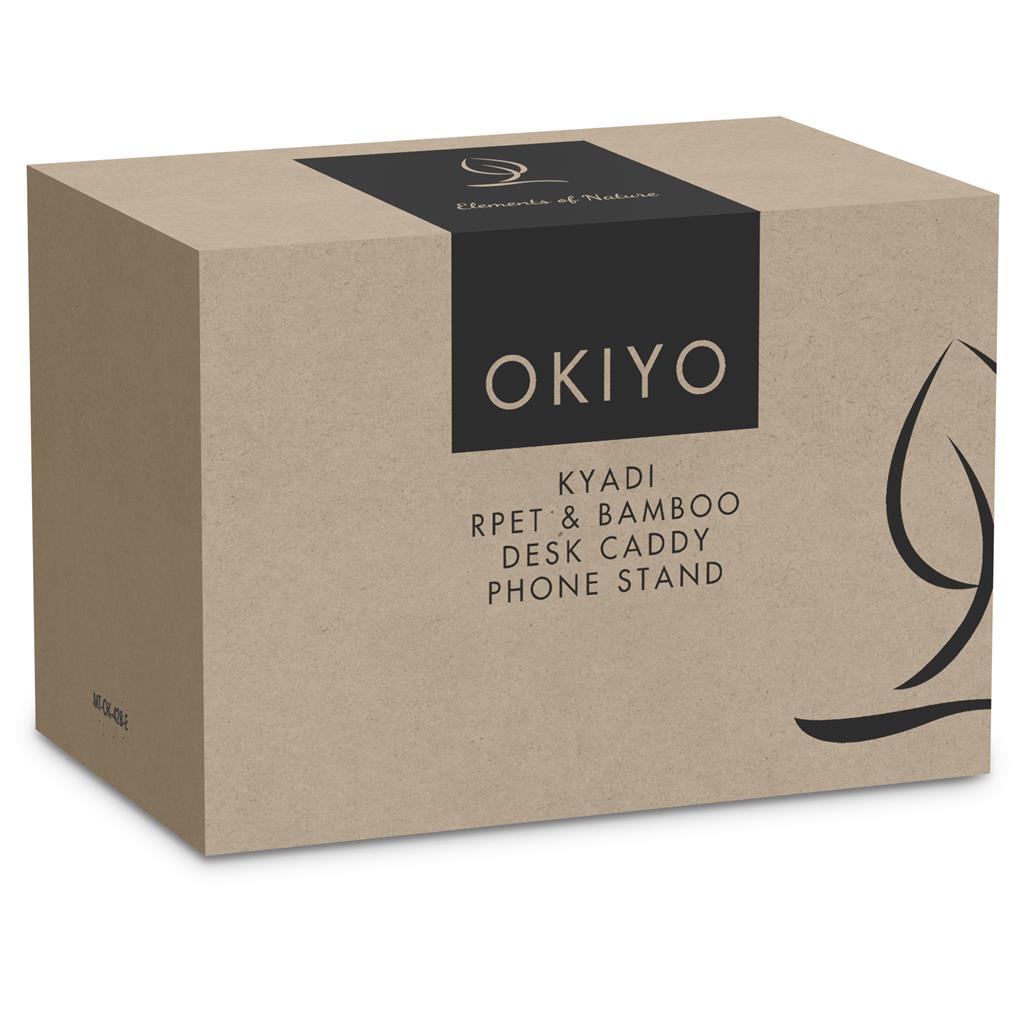 Okiyo Kyadi Recycled PET & Bamboo Desk Caddy Phone Stand - Image 3