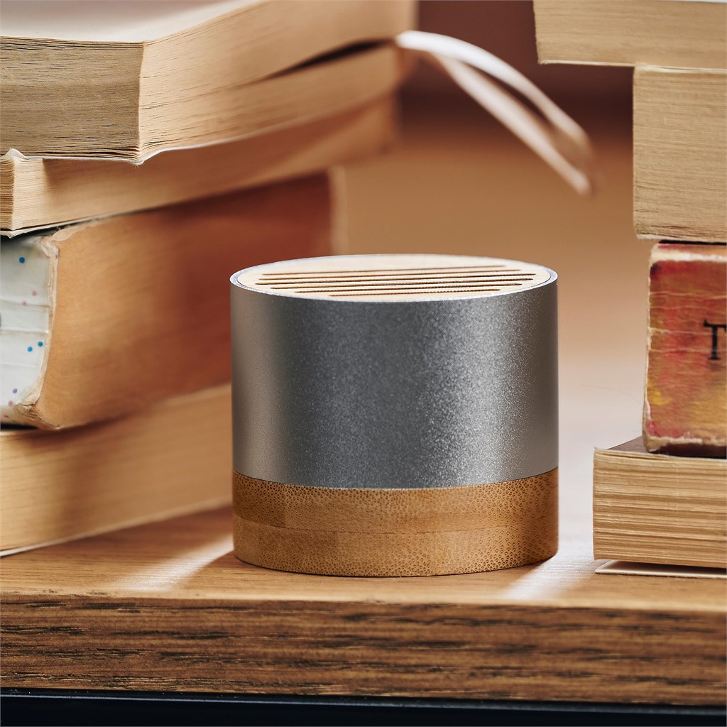 Okiyo Utau Bamboo & Recycled Aluminium Bluetooth Speaker - Image 4
