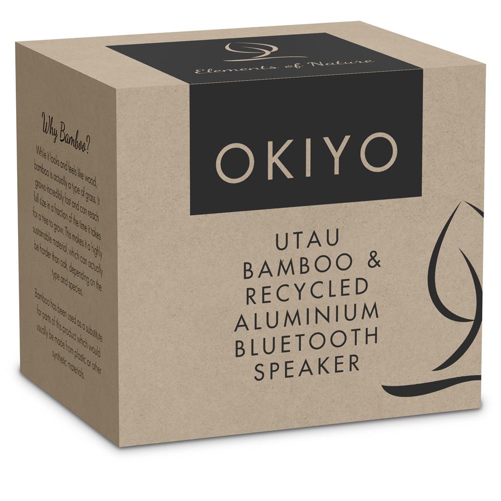 Okiyo Utau Bamboo & Recycled Aluminium Bluetooth Speaker - Image 2