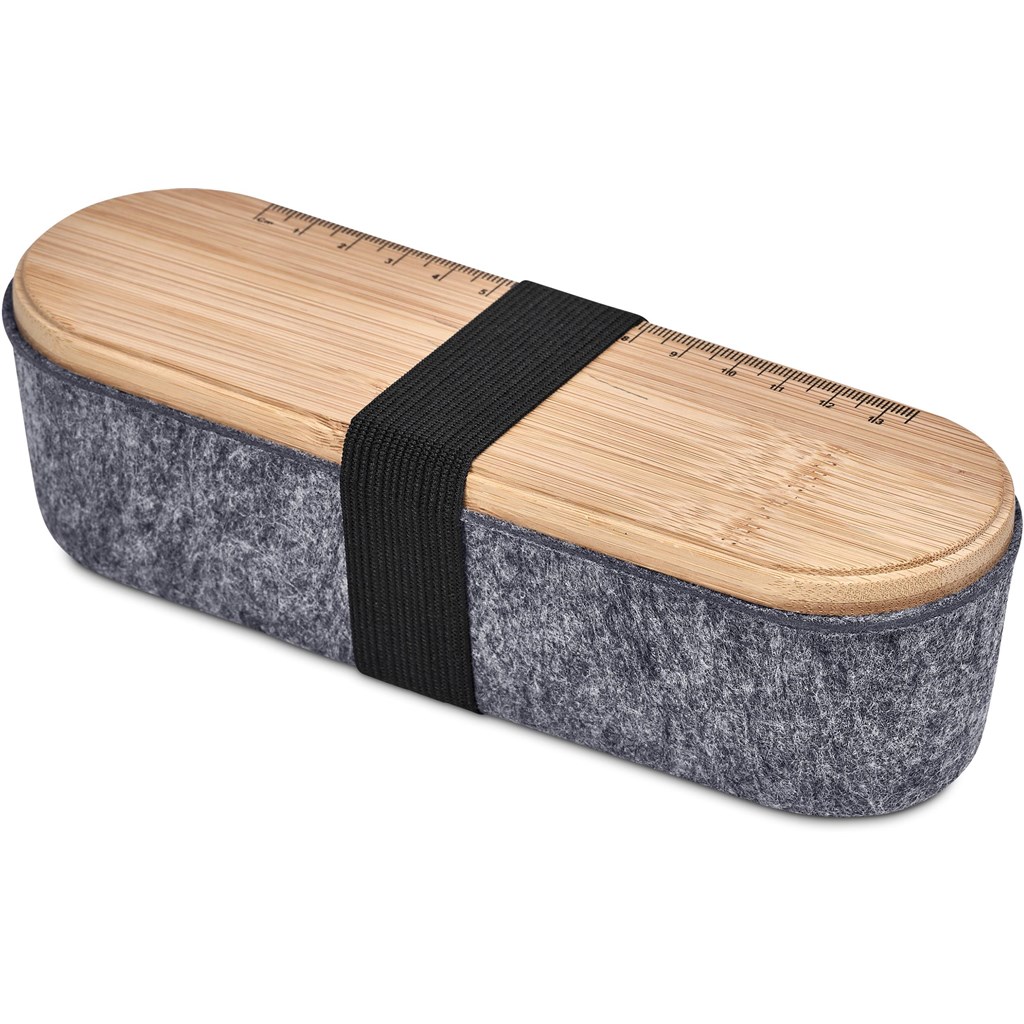 Okiyo Byoga Recycled PET Felt & Bamboo Stationery Case - Image 2